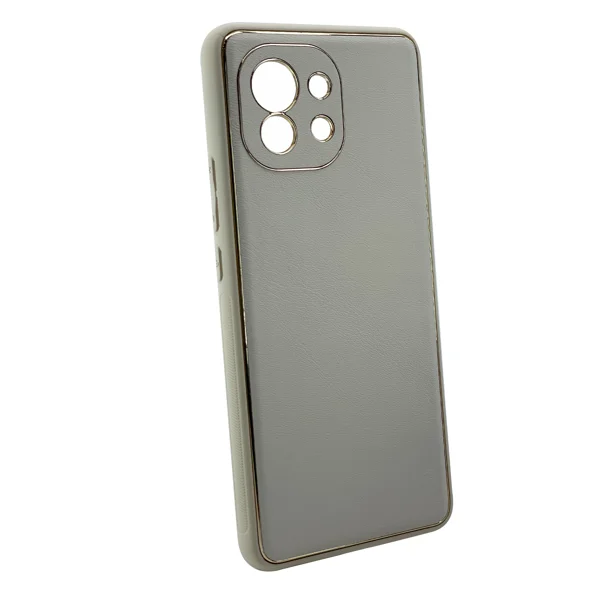 Nettech Xiaomi Mi 11 Uyumlu Coco Leather Seri Arka Koruma Kılıf (Gold) NT-99679 - 2