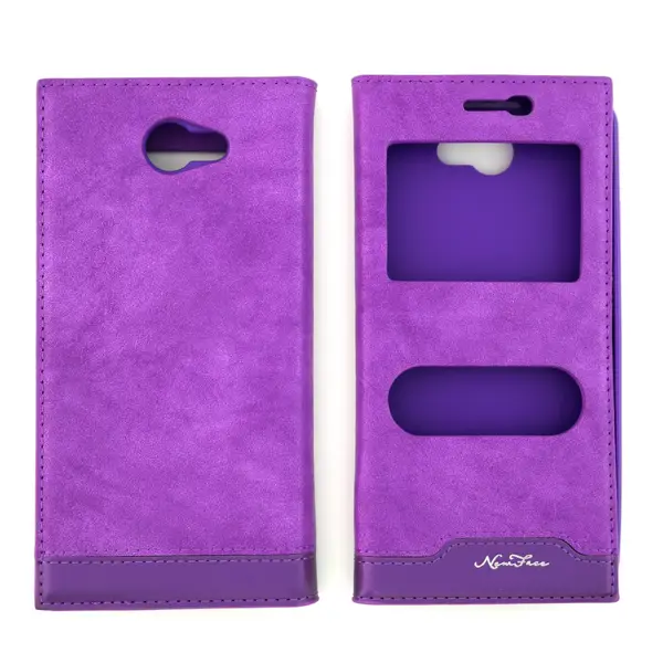 Nettech General Mobile GM6 Uyumlu Kapaklı Kılıf Kapaklı Kılıf (Mor) VR-834