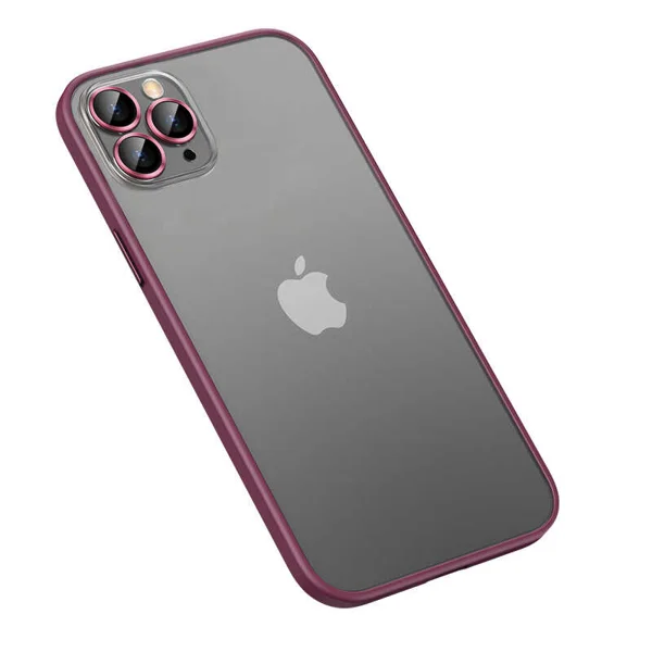 Apple iPhone 12 Pro Max Kılıf Zore Retro Kapak - Koyu Mor - 1