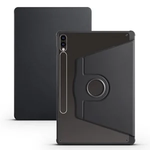 Galaxy Tab S9 Plus Kılıf Zore Termik Kalem Bölmeli Dönebilen Standlı Kılıf - Siyah