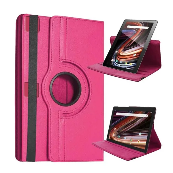 Nettech Tcl Tab 10S Uyumlu 3 Kameralı Döner Standlı Kapaklı Kılıf (Pembe) NT-104391 - 2
