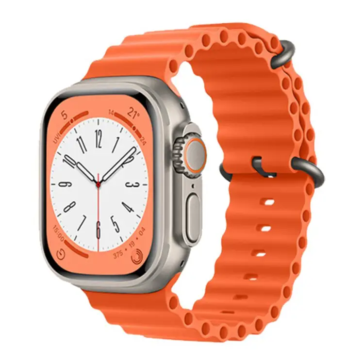 Nettech Apple Watch Seri 44/42 mm Uyumlu Silikon Kordon (Turuncu) NT-100589