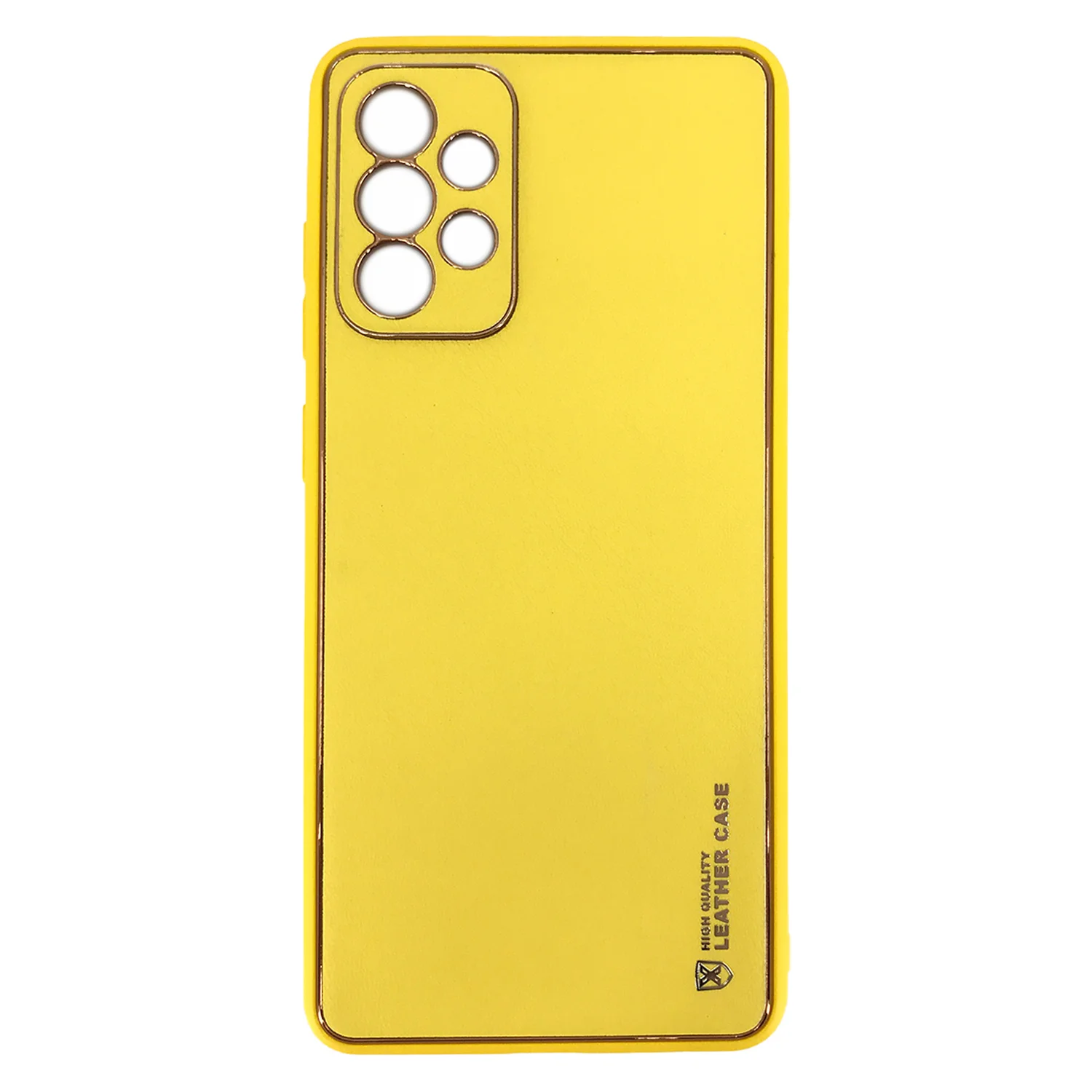 Nettech Samsung Galaxy A72 Uyumlu Coco Leather Seri Arka Koruma Kılıf (Sarı) NT-90543