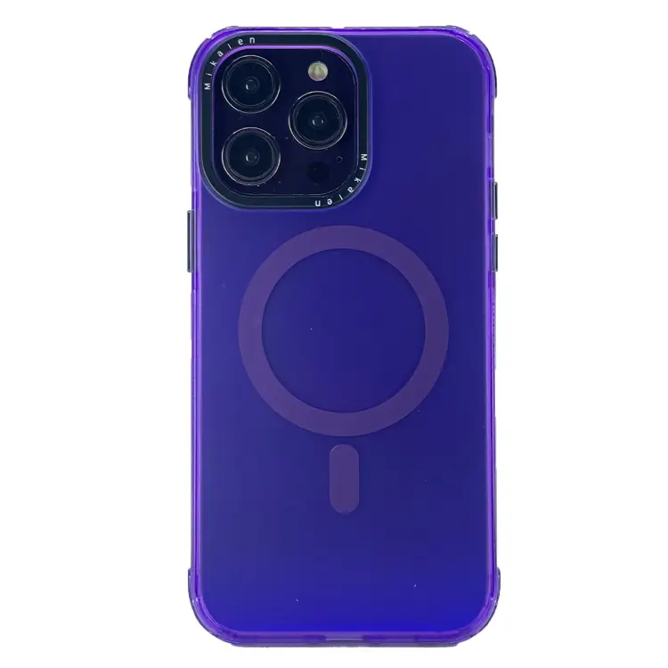 Nettech Apple iPhone 14 Pro Uyumlu Mikallen Magsafe Seri Arka Koruma Kılıf (Mor) NT-101618