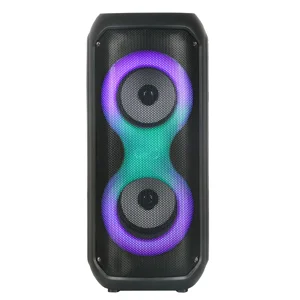 Zore GD-2413 FM Radyolu RGB TWS Çift 4 inç Stereo Bass Kablosuz Hoparlör - Siyah
