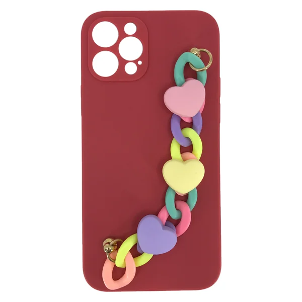 Nettech Apple iPhone 12 Pro Max Uyumlu Bilek Zincirli Arka Koruma Kılıf (Çeşitli Renk) NT-89921 - 2