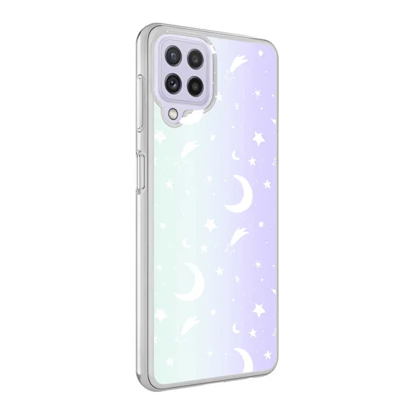 Galaxy M22 Kılıf Zore M-Blue Desenli Kapak - Moon No4 - 1