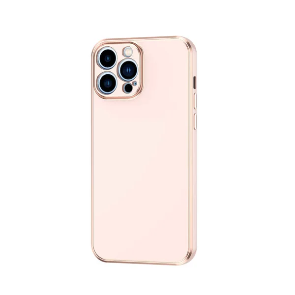 Apple iPhone 13 Pro Max Kılıf Zore Bark Kapak - Rose Gold - 1