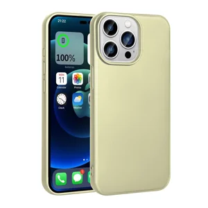Apple iPhone 15 Pro Max Kılıf Zore Premier Silikon Kapak - Gold
