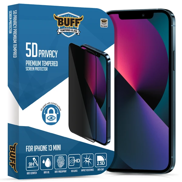 Buff İPhone 13 Mini 5D Privacy Ekran Koruyucu