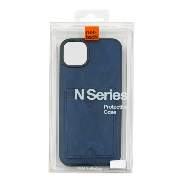 Nettech Apple iPhone 14 Pro Max Uyumlu NT-N028 Deri Kartlık Arka Koruma Kılıf (Lacivert) NT-107128 - 3