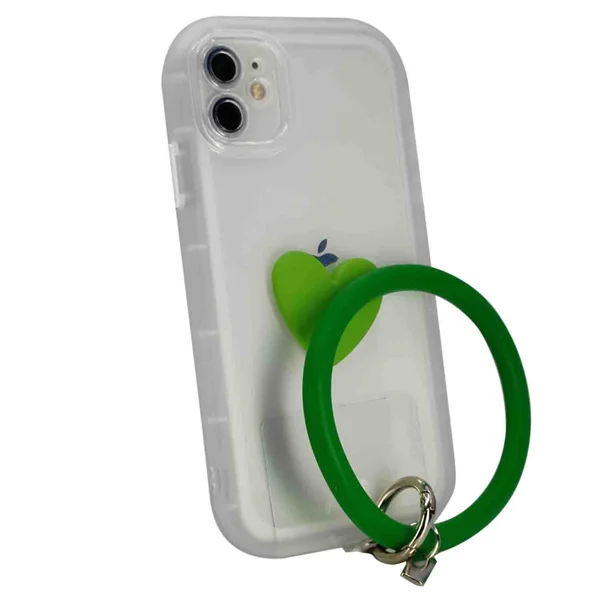 Nettech Apple iPhone 11 Uyumlu Halka Bilekli Şeffaf Seri Arka Koruma Kılıf (Şeffaf) NT-97192 - 2