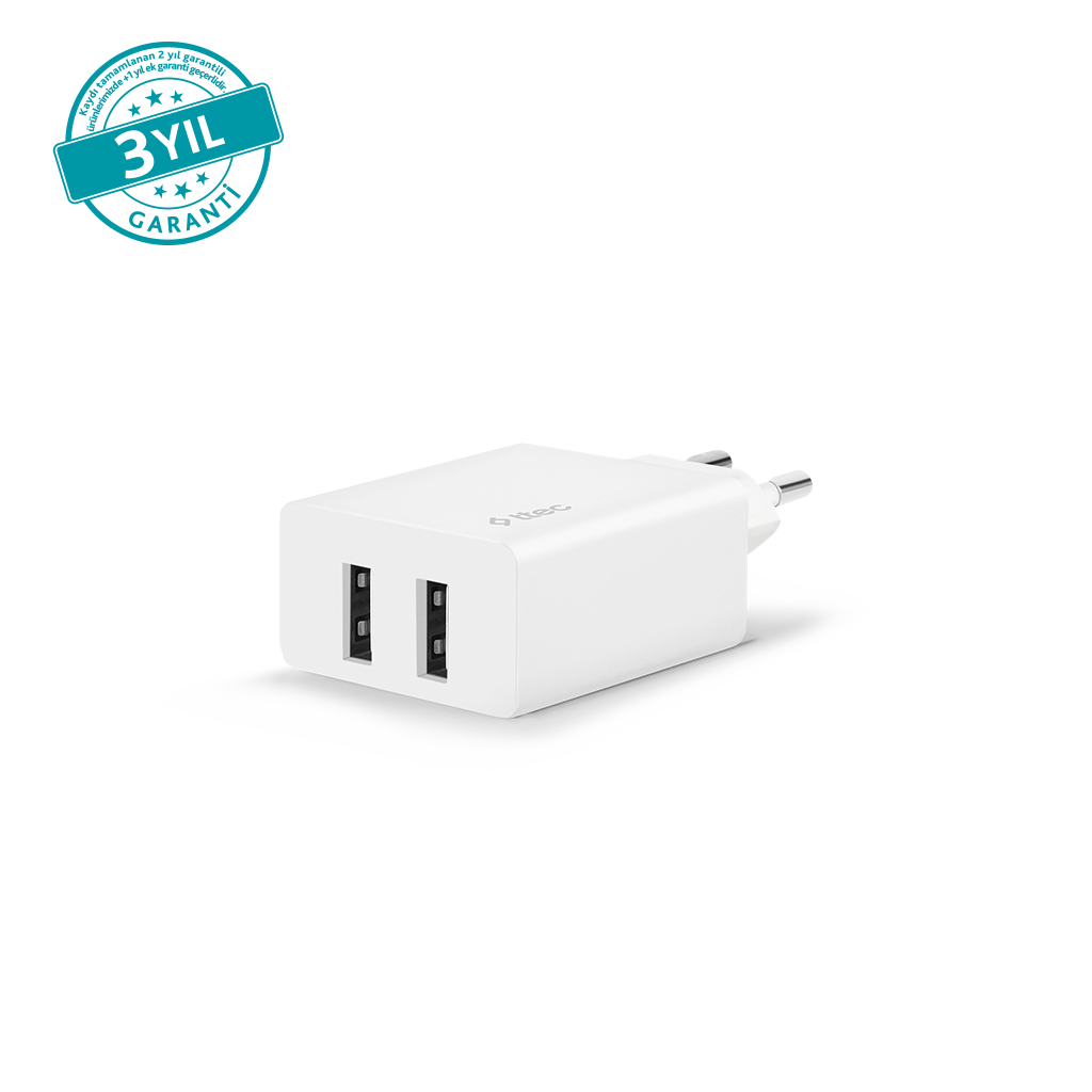 Ttec SmartCharger Duo 2.4A Seyahat Şarj Aleti Çift USB 2SCS21DB