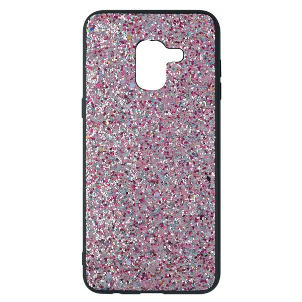 Nettech Samsung Galaxy A530 A8 2018 Uyumlu Simli Arka Koruma Kılıf (Pembe) VR-7843
