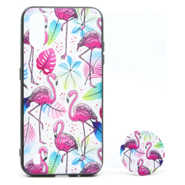 Nettech Samsung Galaxy A01 Uyumlu Desenli Popsocket Seri Arka Koruma Kılıf (Çeşitli Desen) NT-79702 - 1