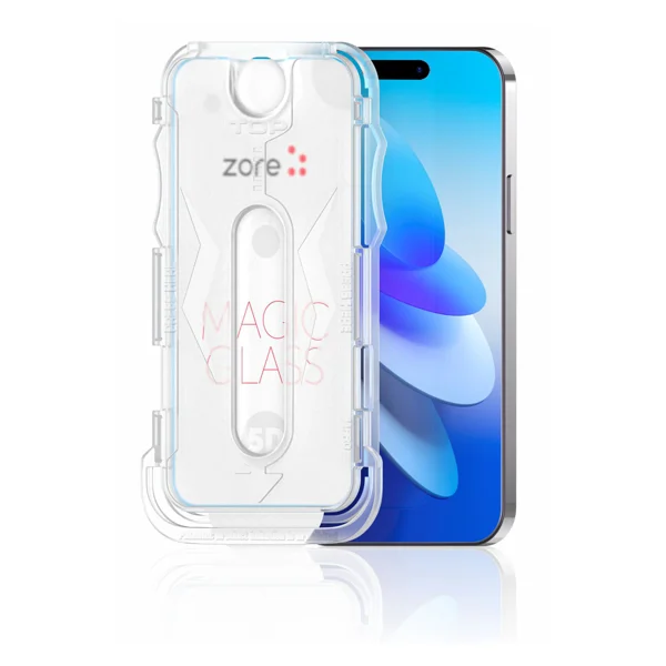 Apple iPhone 11 Zore Kolay Uygulama Aparatlı 5D Magic Glass Cam Ekran Koruyucu - Siyah