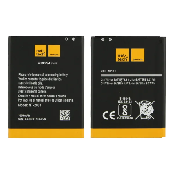 Teknonet Samsung Galaxy i9190 S4 Mini Uyumlu Nettech NT-32422 1650 MAh Batarya NT-32422 - 1