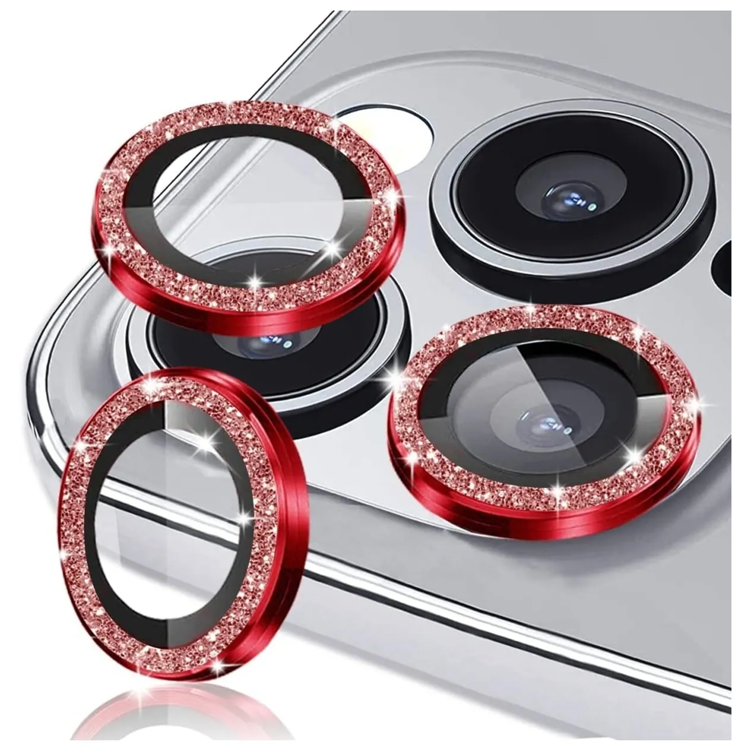 Nettech Apple iPhone 14 Pro Uyumlu Diamond Taşlı Model Kamera Cam Koruyucu (Kırmızı) NT-110758