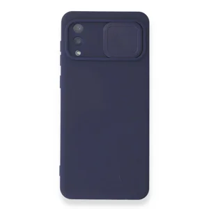 Nettech Samsung Galaxy A02 Uyumlu Kızaklı Kamera Korumalı Arka Koruma Kılıf (Lacivert) NT-87131