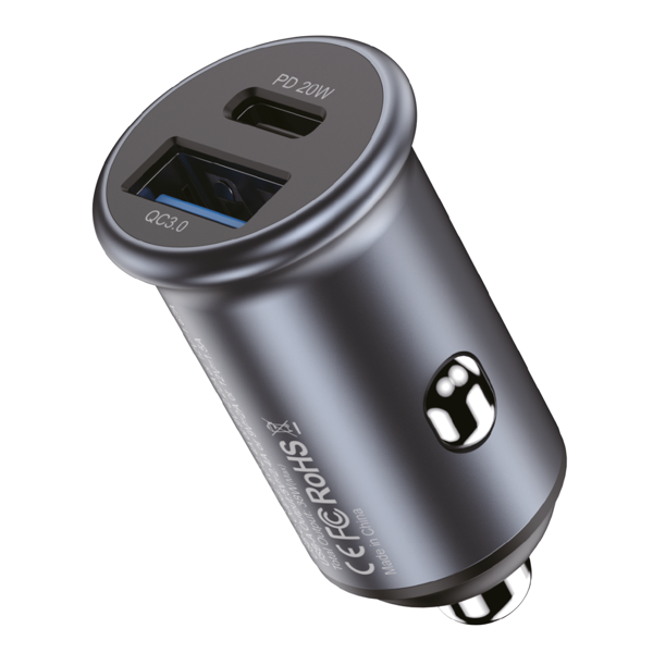 Nettech NT-CCH03 Usb + Type-C PD 18W + 20W 2 Çıkışlı Araç Şarj Aleti (Siyah) NT-CCH03 - 1