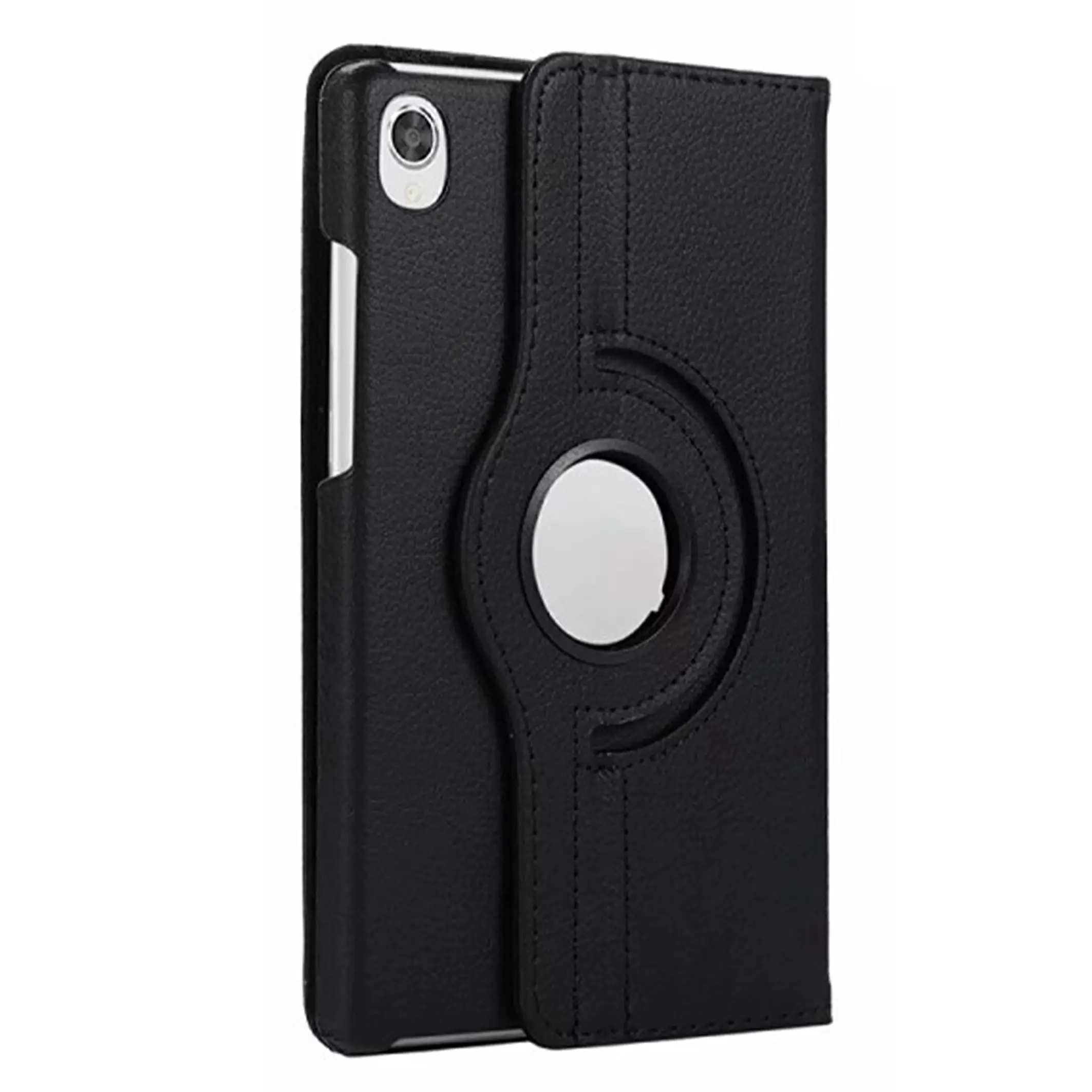 Nettech Lenovo Tab M8 TB-8505 Uyumlu 3 Kameralı Döner Standlı Kapaklı Kılıf (Siyah) NT-103375