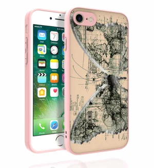 Apple iPhone 8 Kılıf Desenli Kamera Korumalı Parlak Zore Nora Kapak - NO4