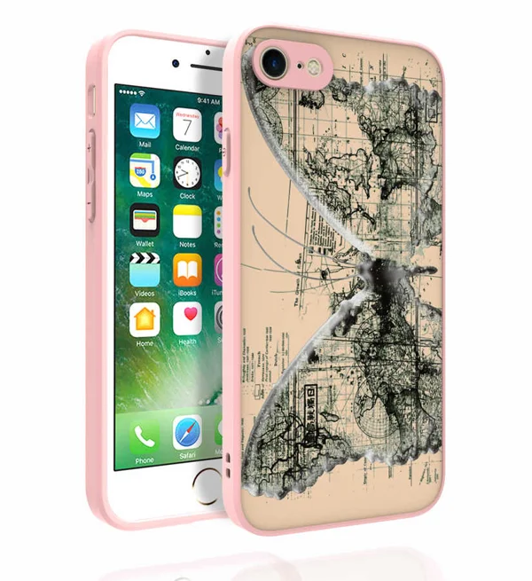 Apple iPhone 8 Kılıf Desenli Kamera Korumalı Parlak Zore Nora Kapak - NO4 - 2
