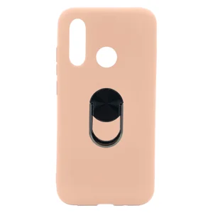 Nettech Huawei Y6P Uyumlu Leather Ring Nano Arka Koruma Kılıf (Pembe) NT-83074