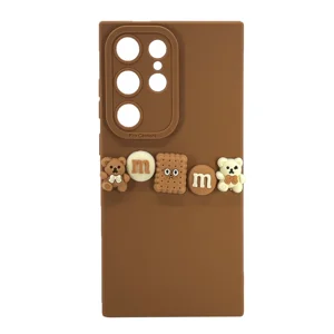 Nettech Samsung Galaxy S24 Ultra Uyumlu Lüx Bear Arka Koruma Kılıf (Kahverengi) NT-105134