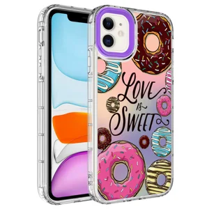 Apple iPhone 12 Pro Kılıf Kamera Korumalı Renkli Desenli Sert Silikon Zore Korn Kapak - NO11