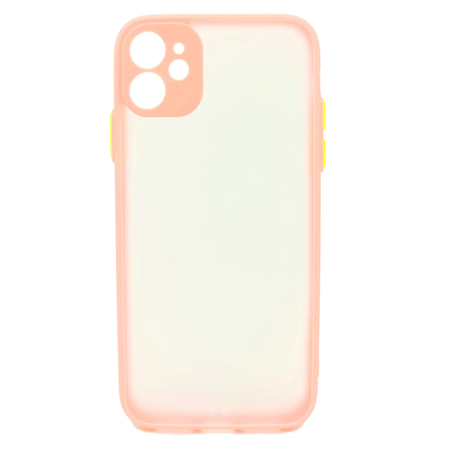 Nettech Apple iPhone 12 Uyumlu Kontrast Renkli Tuş Seri Arka Koruma Kılıf (Pembe) NT-88622