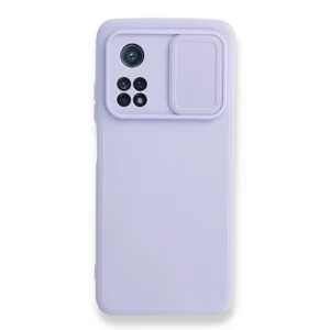 Nettech Xiaomi Mi 10T Uyumlu Kızaklı Kamera Korumalı Arka Koruma Kılıf (Lila) NT-87179