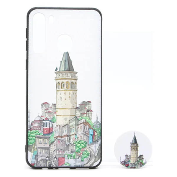 Nettech Samsung Galaxy A21 Uyumlu Desenli Popsocket Seri Arka Koruma Kılıf (Çeşitli Desen) NT-79708 - 2