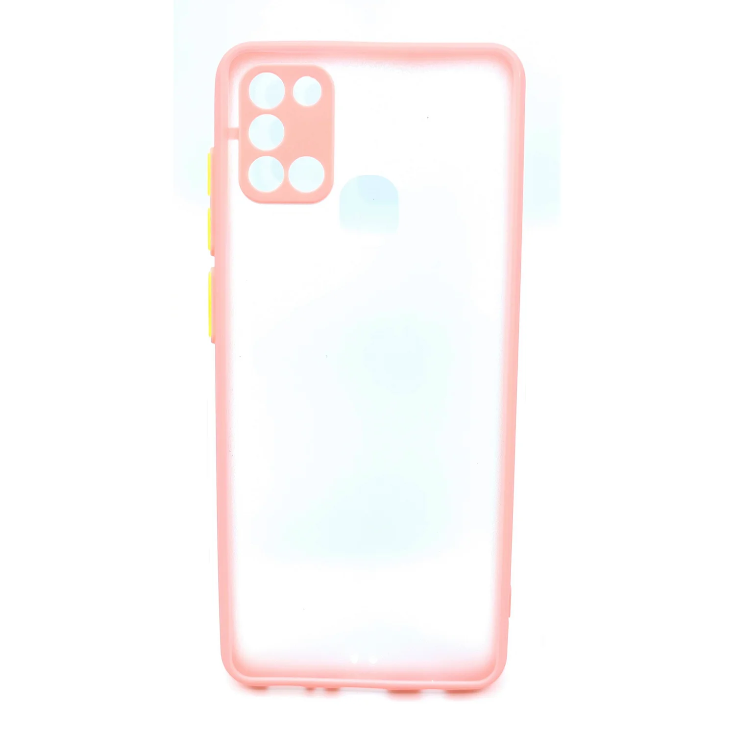 Nettech Samsung Galaxy A21S Uyumlu Kontrast Renkli Tuş Seri Arka Koruma Kılıf (Pembe) NT-88690