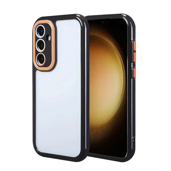 Galaxy S23 FE Kılıf Kamera Korumalı Renkli Kenar ve Çerçeve Tasarımlı Zore Vitamin Kapak - Siyah - 1