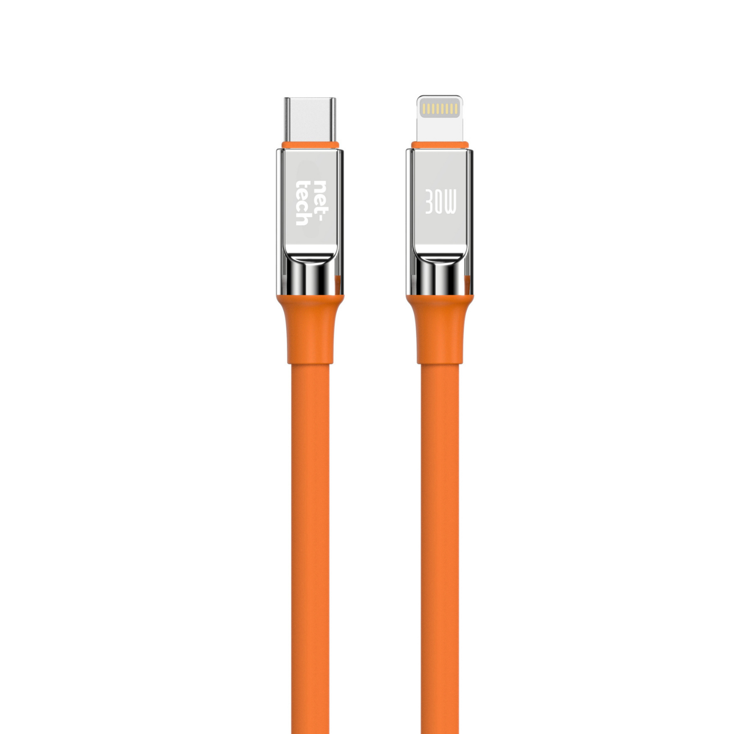 Nettech NT-DC30 30W Plastik 100 Cm Type-C To Lightning Şarj ve Data Kablosu (Turuncu) NT-108292