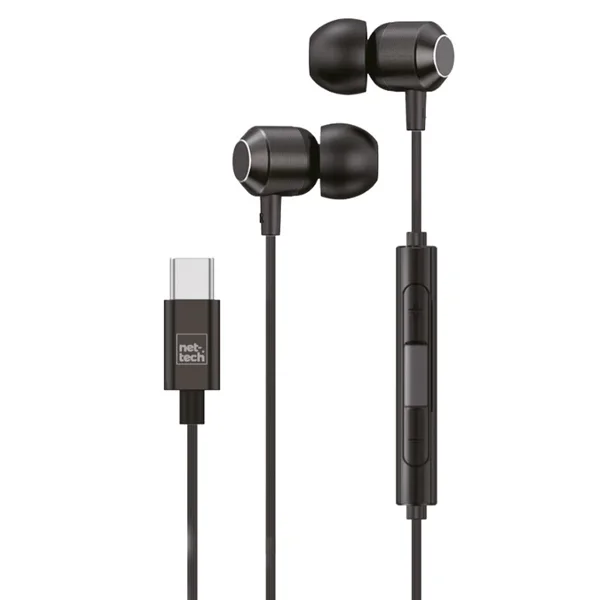 Nettech NT-HS11 Type-C Girişli Kulak İçi Kulaklık (Siyah) NT-HS11
