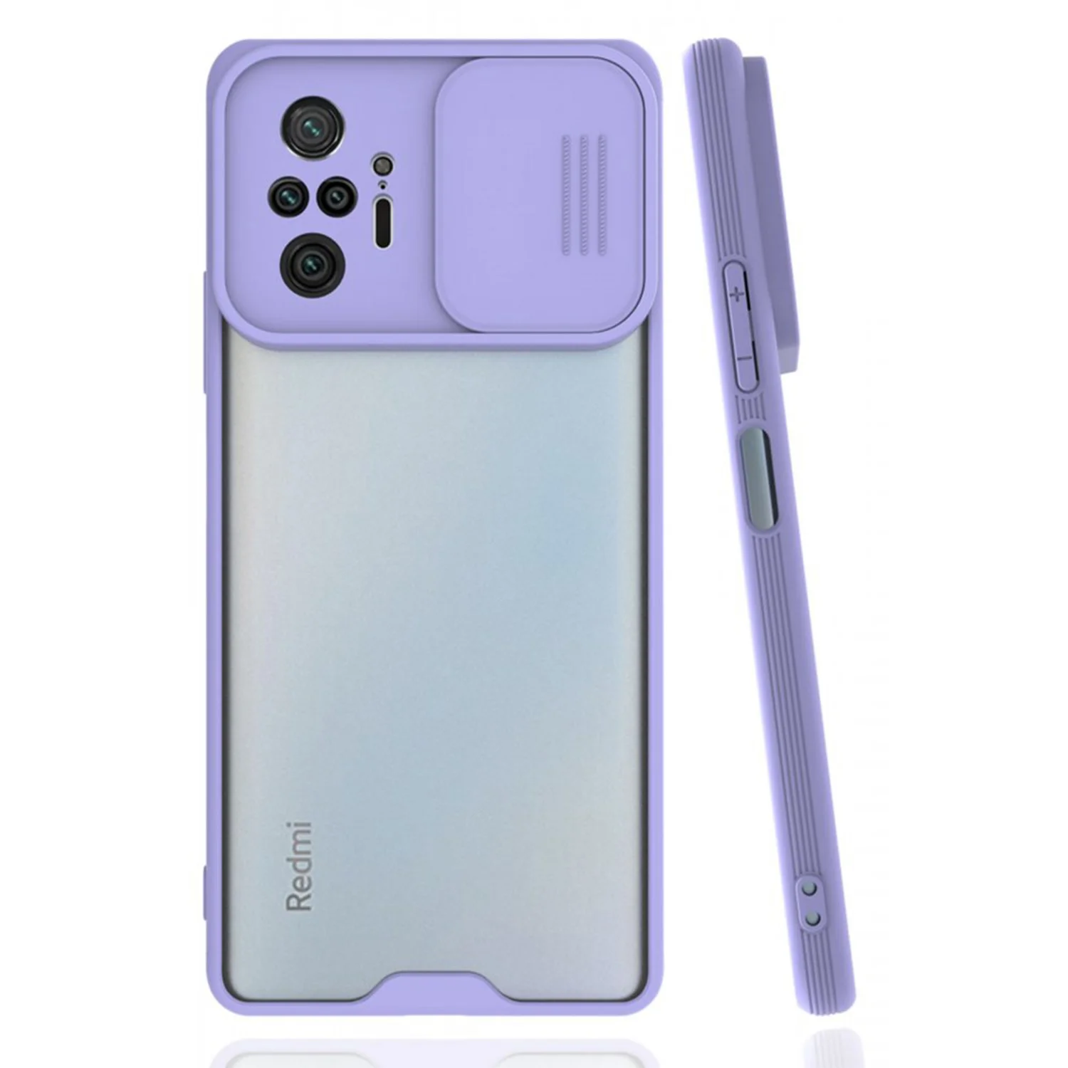 Nettech Xiaomi Redmi Note 10 Pro 4G Uyumlu Platin Kamera Kızaklı Arka Koruma Kılıf (Lila) NT-86815