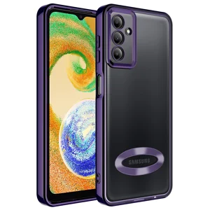 Galaxy A04S Kılıf Kamera Korumalı Logo Gösteren Zore Omega Kapak - Derin Mor