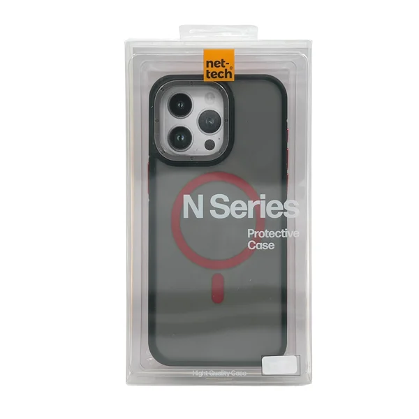 Nettech Apple iPhone 15 Pro Uyumlu Metal Çerçeveli Skın Frıendly Magsafe Seri Arka Koruma Kılıf (Kırmızı) NT-104034 - 3