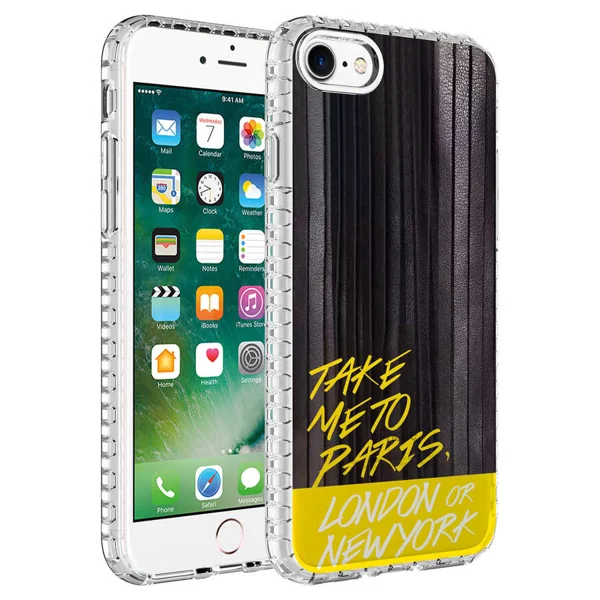 Apple iPhone 7 Kılıf Airbag Kenarlı Renkli Desenli Silikon Zore Elegans Kapak - NO3 - 1