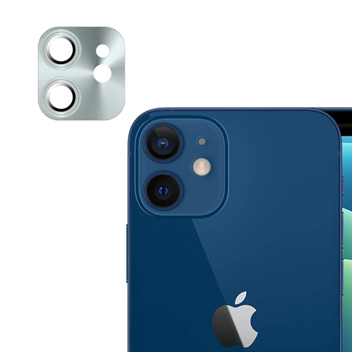 Nettech Apple iPhone 11 Uyumlu Metalik Seri Kamera Cam Koruyucu (Gümüş) NT-90360