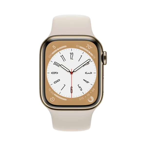 Apple Watch Series 8 - Paslanmaz Çelik - 41mm - Cellular - Altın - 2