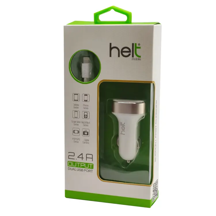 Helt HT-17 5W 2 Çıkışlı Lightning Kablo + Araç Şarj Aleti (Beyaz) NT-14575