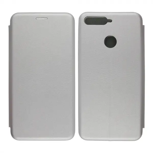 Nettech Huawei Y6 2018 Uyumlu Lüx Seri Kapaklı Kılıf (Gri) VR-18219