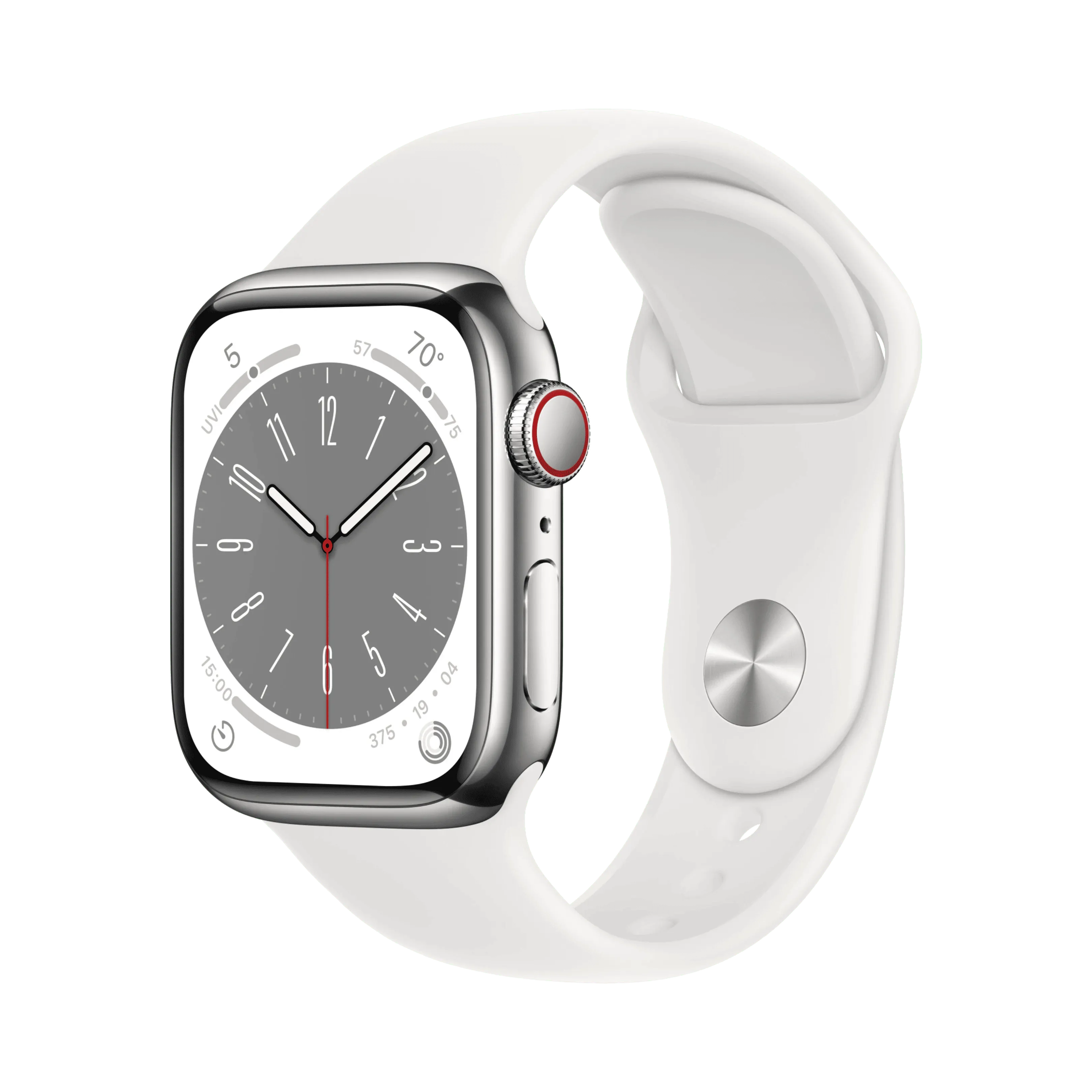 Apple Watch Series 8 - Paslanmaz Çelik - 41mm - Cellular - Gümüş