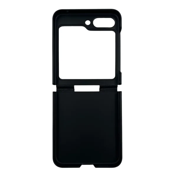 Nettech Samsung Galaxy Z Flip 5 Uyumlu Suni Deri Arka Koruma Kılıf (Siyah) NT-104189 - 2