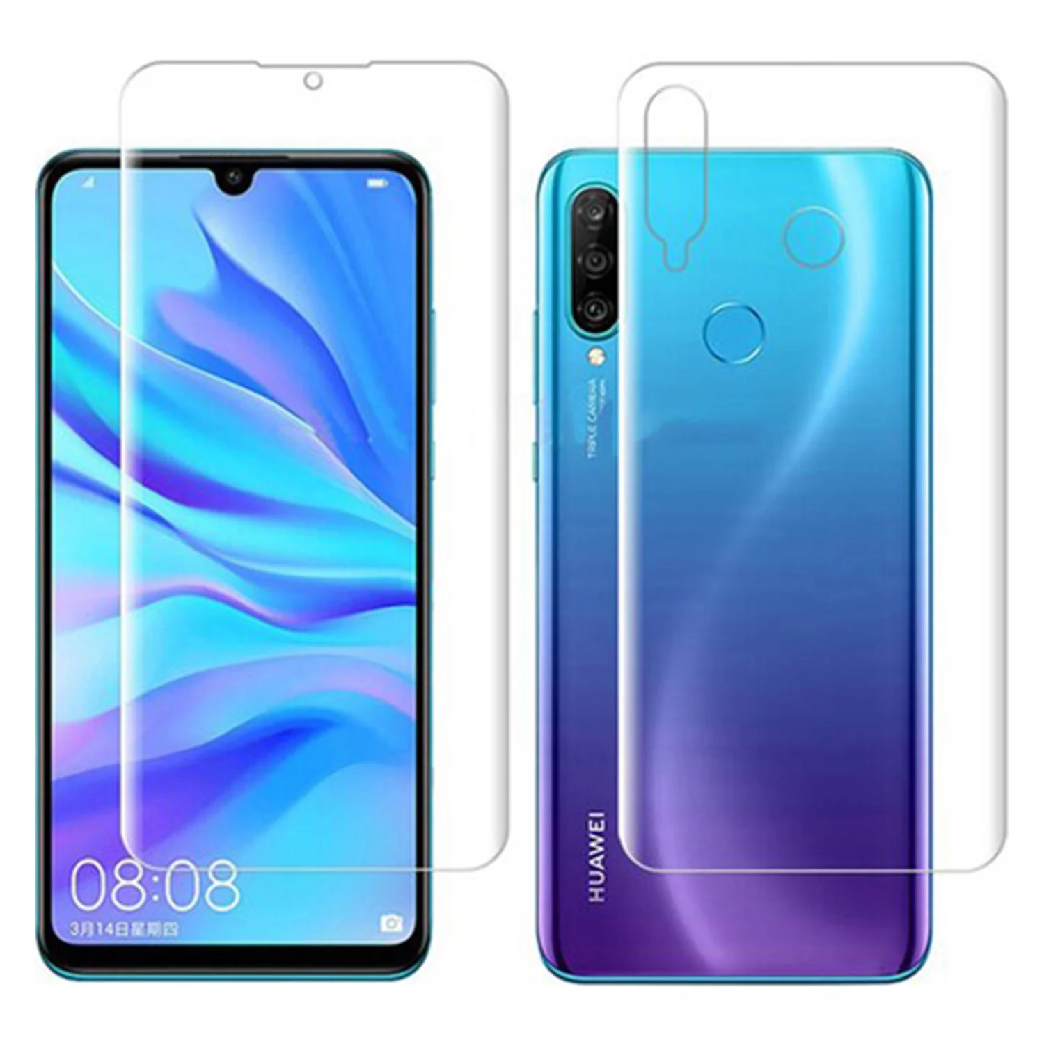 Exquıs Huawei Y7 Prime 2019 Uyumlu Ön ve Arka Koruma 360 Full Kaplama (Şeffaf) VR-18438