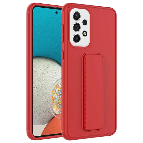 Galaxy A33 5G Kılıf Zore Qstand Kapak - Kırmızı - 1
