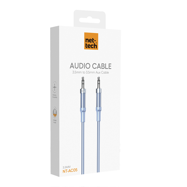 Nettech NT-AC05 3.5mm Plastik 100 Cm Aux Kablo (Mavi) NT-108325 - 3
